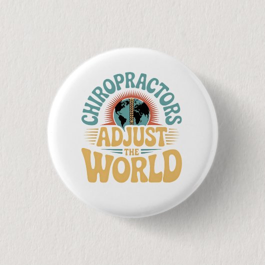 Chiropractoren passen het World Retro Design aan Ronde Button 3,2 Cm (Voorkant)