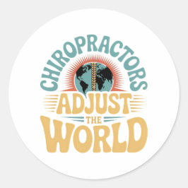 Chiropractoren passen het World Retro Design aan Ronde Sticker