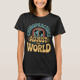 Chiropractoren passen het World Retro Design aan T-shirt