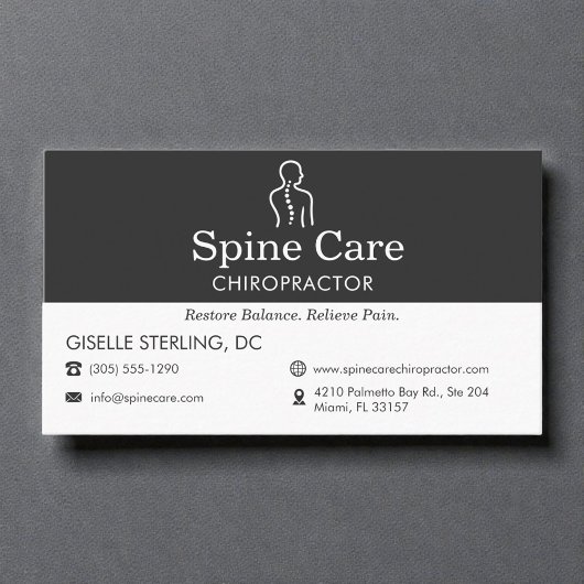 Chiropractorkantoor Spine Logo Visitekaartje