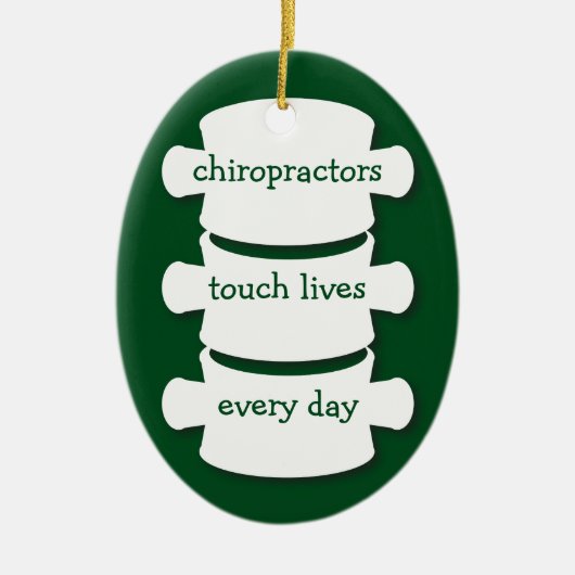 Chiropractors aanraken met persoonlijke films keramisch ornament (Voorkant)