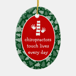 Chiropractors aanraken met persoonlijke films keramisch ornament