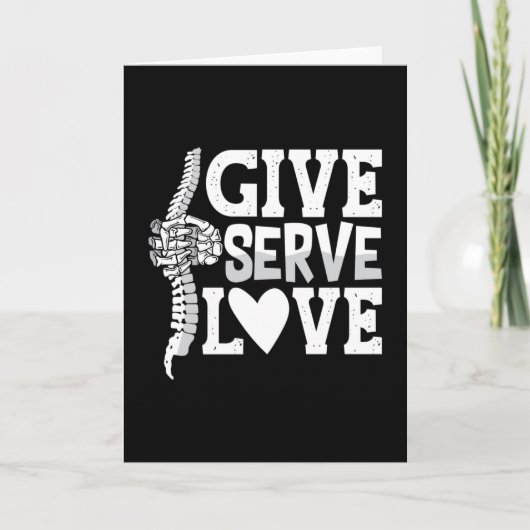 Chiropraktijk geeft serve Love Spine Chiropractor Kaart (Voorkant)