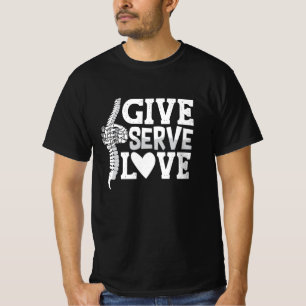 Chiropraktijk geeft serve Love Spine Chiropractor T-shirt