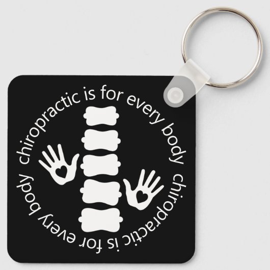 Chiropraktijk is voor elk lichaam sleutelhanger (Achterkant)