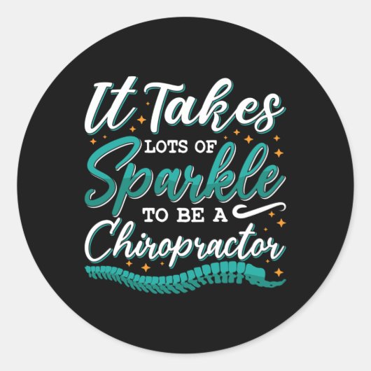 Chiropraktijk neemt veel spinkelende chiropractor  ronde sticker (Voorkant)