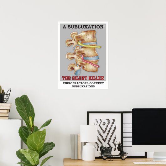 Chiropraktijk Subluxation Silent Killer Poster (Thuiskantoor)