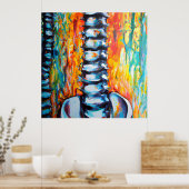 Chiropraktijkafdrukken: Abstracte oliestapel afdru Poster (Keuken)