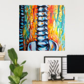 Chiropraktijkafdrukken: Abstracte oliestapel afdru Poster (Thuiskantoor)