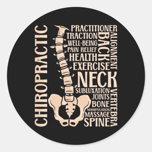 Chiropraktijkgerichte therapeutische chiparts Chir Ronde Sticker (Voorkant)