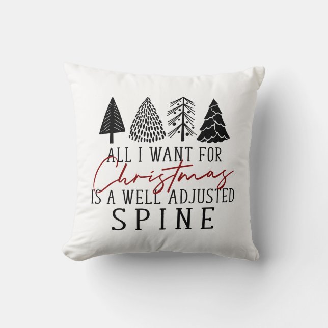 Chiropraktijkkerstdecor, Chiropractic Pillow, Kussen (Voorkant)
