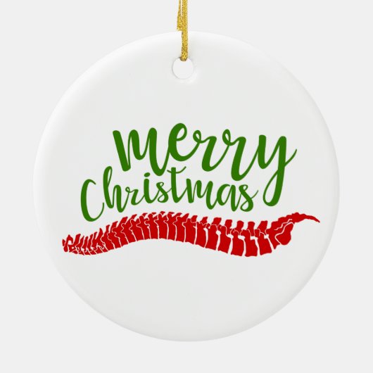 Chiropraktijkkerstmis, Chiropraktijkcadeau, chiro Keramisch Ornament (Achterkant)