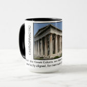 Chiropraktijkkoffie Mok (kleur) Griekse kolommen (Voorkant links)