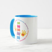 Chiropraktische handen en Mok van de wervelkolom (Voorkant links)