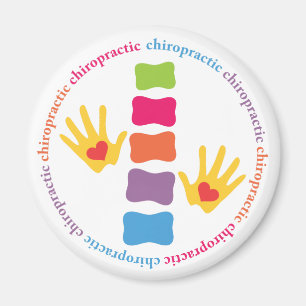 Chiropraktische handen en ruggengraat magneet
