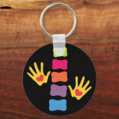 Chiropraktische handen en ruggengraat Sleutelhange Sleutelhanger (Voorkant)