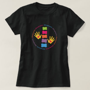 Chiropraktische handen en ruggengraat t-shirt