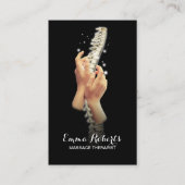 Chiropraktische wervelkolom en hellende handschoen visitekaartje (Voorkant)