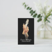 Chiropraktische wervelkolom en hellende handschoen visitekaartje (Staand voorkant)