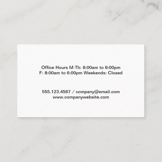 Chiroprator | handen op rug afbeelding visitekaartje (Achterkant)