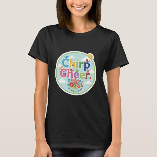 Chirp Cheer: Joyful Singing Bird T-shirt (Voorkant)