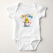 Chirp Chirp Baby Chick Easter Outfit Romper (Voorkant)