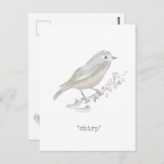 Chirp Little Finch Briefkaart (Voorkant / Achterkant)