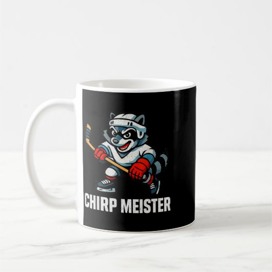 Chirp Meister Funny Hockey Raccoon Traalker Koffiemok (Links)