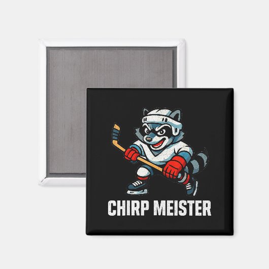 Chirp Meister Funny Hockey Raccoon Traalker Magneet (Voorkant / Achterkant)