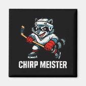 Chirp Meister Funny Hockey Raccoon Traalker  Magneet (Voorkant)