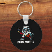 Chirp Meister Funny Hockey Raccoon Traalker Sleutelhanger (Voorkant)