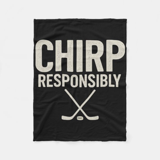 Chirp Responsibly Funny Beer League Hockey Player  Fleece Deken (Voorkant)