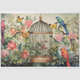 Chirping Melodieën: Vogelkooi Decoupage Tissuepapier