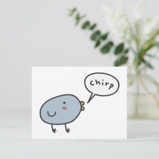 Chirpy Bird Briefkaart (Staand voorkant)