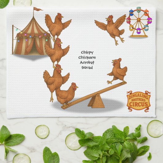 Chirpy Chickens acrobat squad Theedoek (Gevouwen)