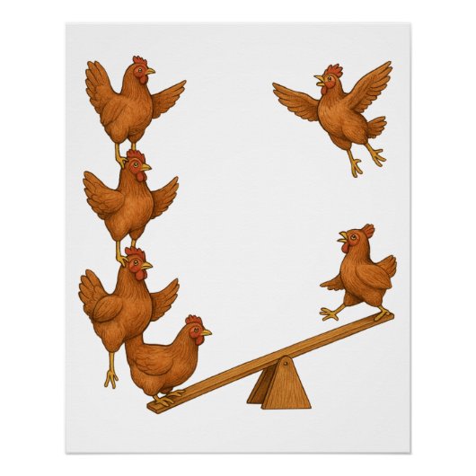 Chirpy Chickens acrobaten squad Perfect Poster (Voorkant)