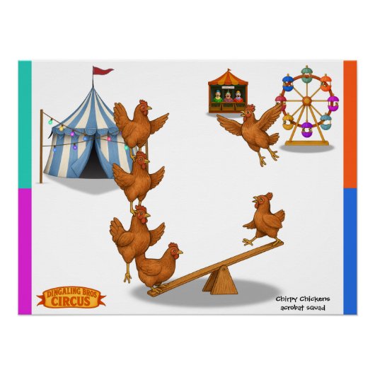 Chirpy Chickens acrobatiek squad Perfect Poster (Voorkant)