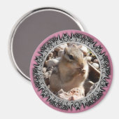 Chirpy Chipmunk Magnet (rand met messen) (Voorkant / Achterkant)