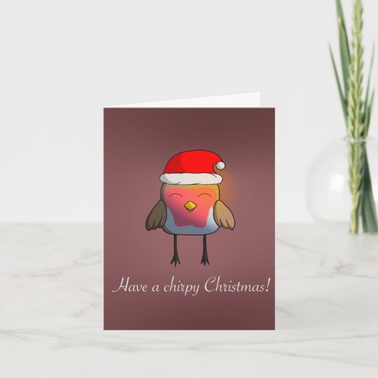 Chirpy Christmas Folded Holiday Card Feestdagen Kaart (Voorkant)