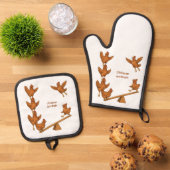 Chirpy Kippen acrobaten squad Ovenwant & Pannenlap Set (Top down)