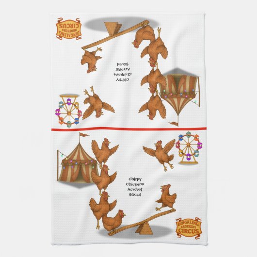 Chirpy Kippen acrobatiek squad Theedoek (Verticaal)