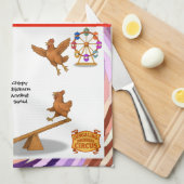 Chirpy Kippen acrobatiek squad Theedoek (Quarter Fold)