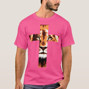 Chirstian Cross Lion Judah Jesus God Faith T-shirt