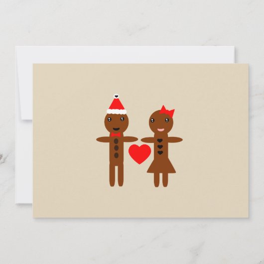 Chirstmas bruiloft Gingerbrood Man en Voman Kaart (Achterkant)