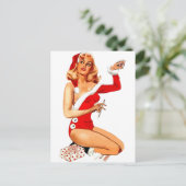 Chirstmas Pin-Up Briefkaart (Staand voorkant)