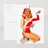 Chirstmas Pin-Up Briefkaart (Voorkant / Achterkant)