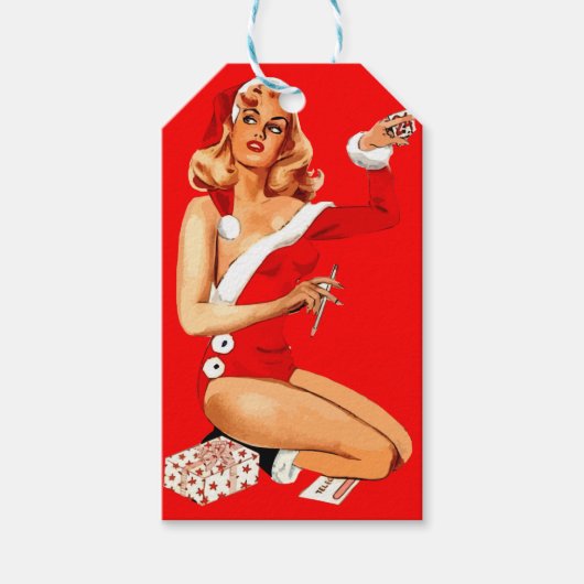 Chirstmas Pin-Up Cadeaulabel (Voorkant)