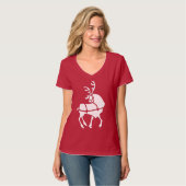 Chirstmas Reindeer Shirten Women's Holiday T-shirt (Voorkant volledig)