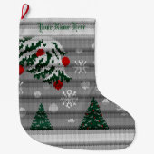 Chirstmas Stocking Custom Blue Kerstmis Stockings Grote Kerstsok (Voorkant)