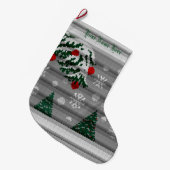 Chirstmas Stocking Custom Blue Kerstmis Stockings Grote Kerstsok (Voorkant (Hangend))